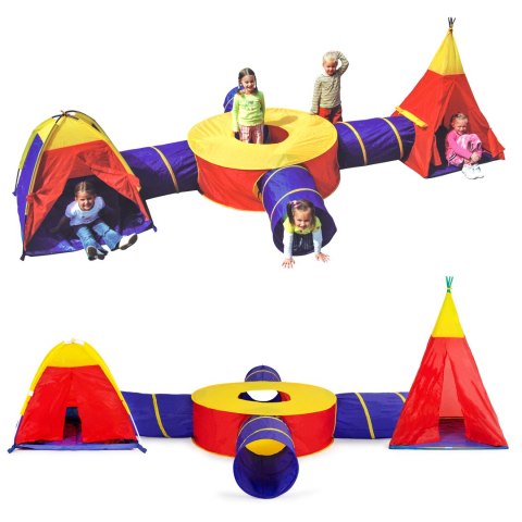 Zestaw namiotów dla dzieci 7w1 domki + 4 tunele