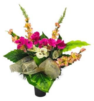 BUKIET WKŁAD DO WAZONU KWIATY STROIK NA CMENTARZ GRÓB POMNIK WZÓR WIOSENNY