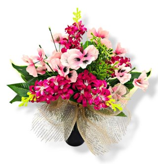 BUKIET WKŁAD DO WAZONU KWIATY STROIK NA CMENTARZ GRÓB POMNIK WZÓR WIOSENNY