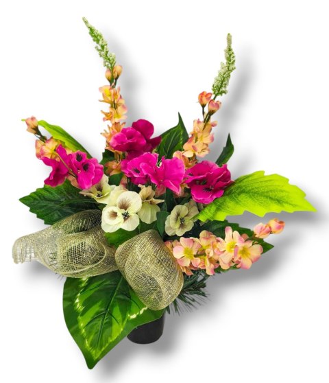 BUKIET WKŁAD DO WAZONU KWIATY STROIK NA CMENTARZ GRÓB POMNIK WZÓR WIOSENNY