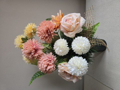 BUKIET WKŁAD DO WAZONU SZTUCZNE KWIATY NA CMENTARZ NA WSZYSTKICH ŚWIĘTYCH