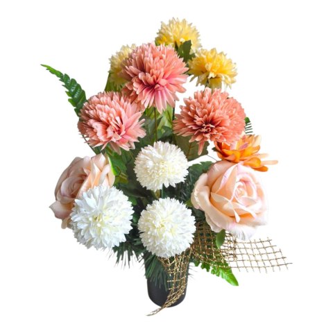 BUKIET WKŁAD DO WAZONU SZTUCZNE KWIATY NA CMENTARZ NA WSZYSTKICH ŚWIĘTYCH