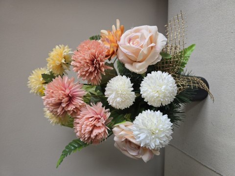 BUKIET WKŁAD DO WAZONU SZTUCZNE KWIATY NA CMENTARZ NA WSZYSTKICH ŚWIĘTYCH