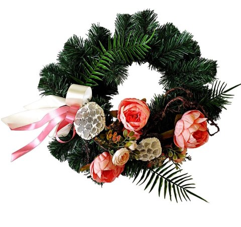 DEKORACJA GROBU WIĄZANKA STROIK WIANEK NA CMENTARZ 38cm