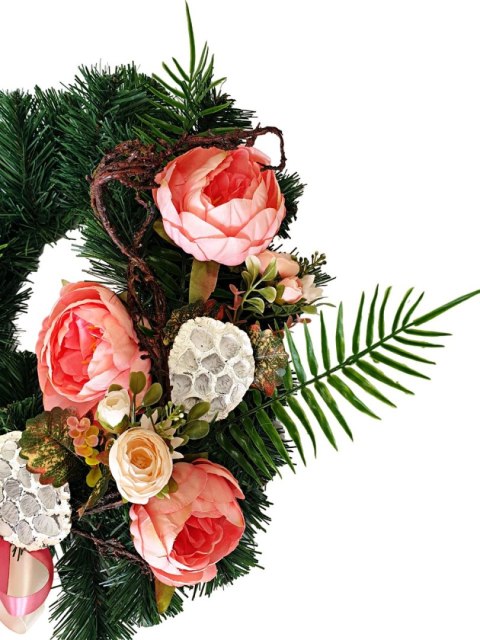 DEKORACJA GROBU WIĄZANKA STROIK WIANEK NA CMENTARZ 38cm