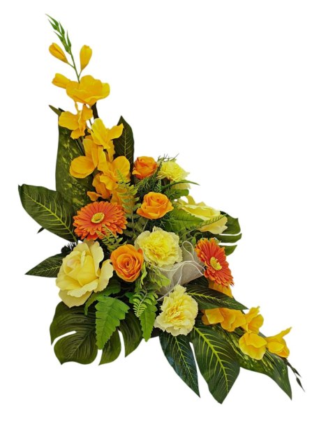 KLASYCZNY STROIK WIOSENNY NA CMENTARZ XL KWIATY NA GRÓB Z OBCIĄŻENIEM