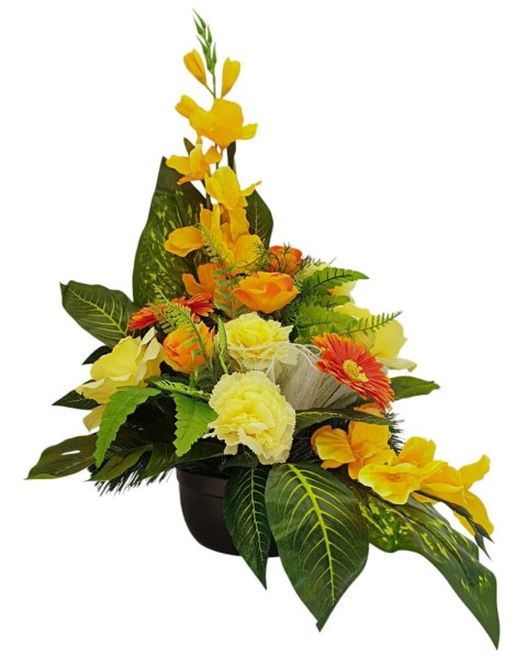 KLASYCZNY STROIK WIOSENNY NA CMENTARZ XL KWIATY NA GRÓB Z OBCIĄŻENIEM