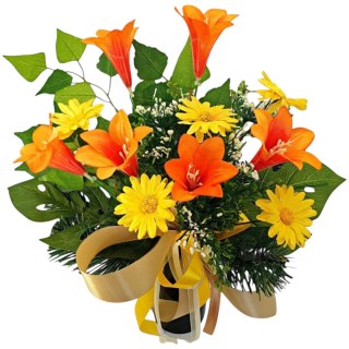 KWIATY NA CMENTARZ BUKIET DO WAZONU SZTUCZNE KWIATY