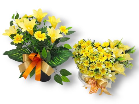 KWIATY NA CMENTARZ BUKIET DO WAZONU SZTUCZNE KWIATY