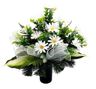 KWIATY NA CMENTARZ STROIK WKŁAD BUKIET DO WAZONU STOKROTKI