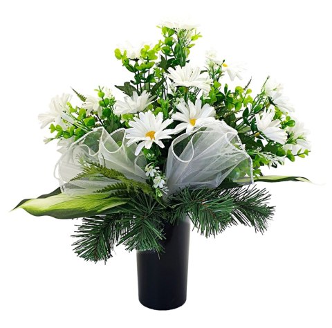 KWIATY NA CMENTARZ STROIK WKŁAD BUKIET DO WAZONU STOKROTKI