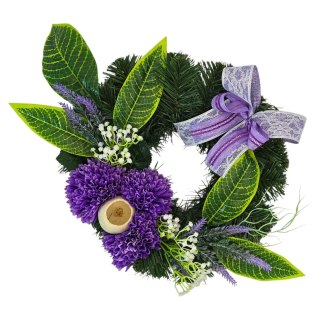 OKRĄGŁY STROIK WIĄZANKA WIANEK NA CMENTARZ DEKORACJA POD ZNICZ