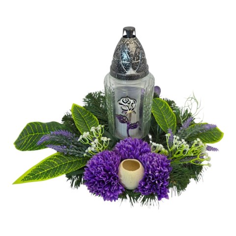 OKRĄGŁY STROIK WIĄZANKA WIANEK NA CMENTARZ DEKORACJA POD ZNICZ