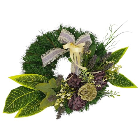 OKRĄGŁY STROIK WIĄZANKA WIANEK NA CMENTARZ DEKORACJA POD ZNICZ