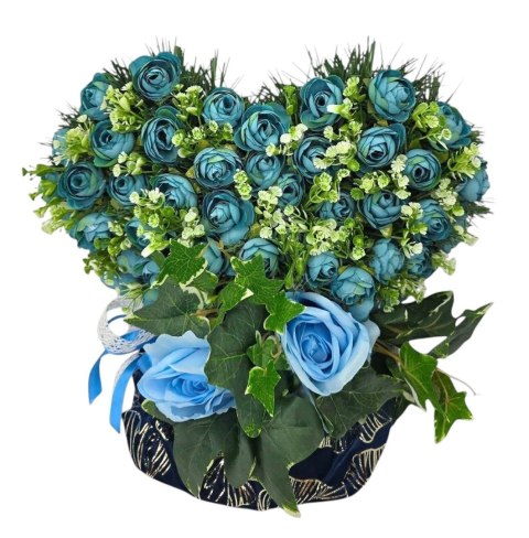 STROIK KOMPOZYCJA KWIATOWA SERCE Z OBCIĄŻENIEM NA GRÓB CMENTARZ