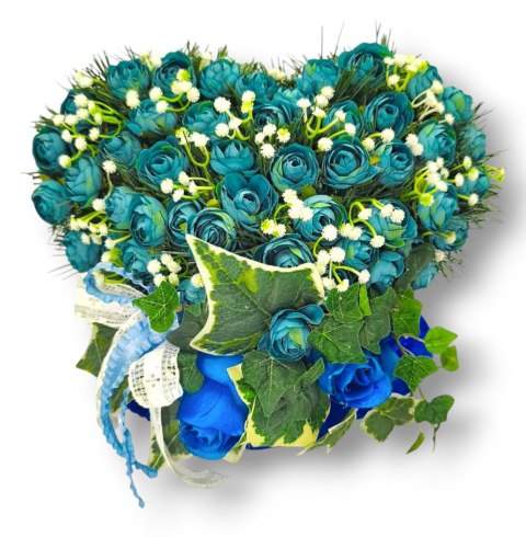 STROIK KOMPOZYCJA KWIATOWA SERCE Z OBCIĄŻENIEM NA GRÓB CMENTARZ