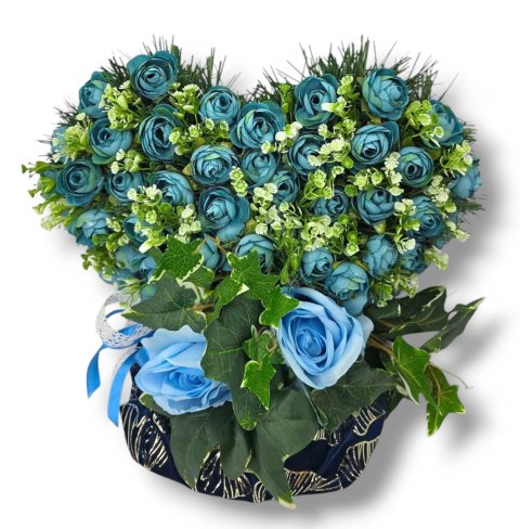 STROIK KOMPOZYCJA KWIATOWA SERCE Z OBCIĄŻENIEM NA GRÓB CMENTARZ