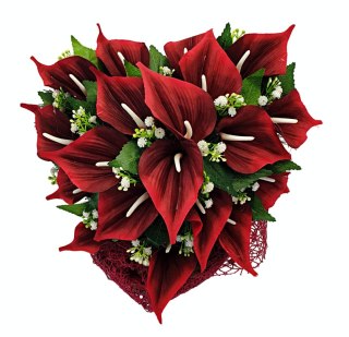 STROIK NA POMNIK CZERWONE SERCE KALIE KOMPOZYCJA NA GRÓB