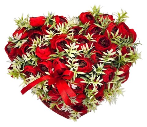 STROIK NA POMNIK KOMPOZYCJA KWIATOWA NA GRÓB SERCE Z OBCIĄŻENIEM