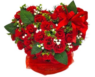 STROIK NA POMNIK KOMPOZYCJA KWIATOWA NA GRÓB SERCE