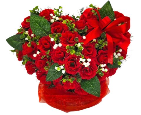 STROIK NA POMNIK KOMPOZYCJA KWIATOWA NA GRÓB SERCE