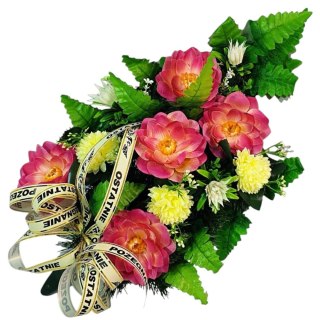 WIĄZANKA NA POGRZEB KWIATY NA GRÓB + WŁASNY NAPIS NA SZARFIE