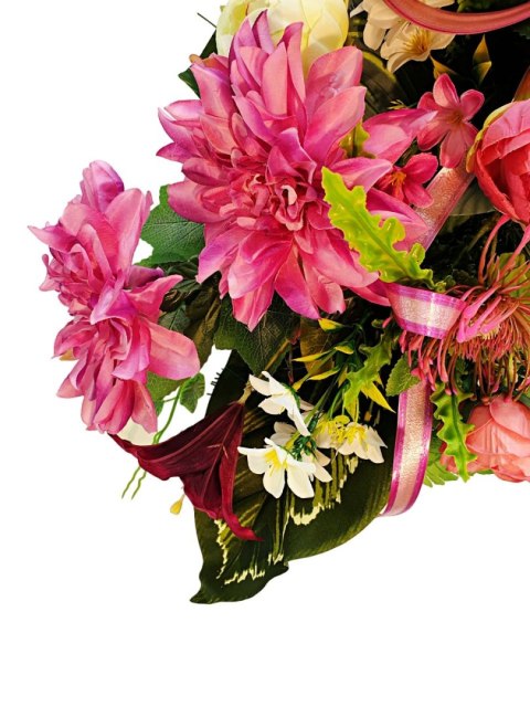 WIENIEC POGRZEBOWY WIĄZANKA STROIK NA GRÓB CMENTARZ + WŁASNY NAPIS NA SZARFIE