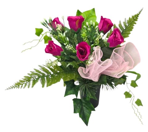 WIOSENNY BUKIET WKŁAD DO WAZONU KWIATY NA CMENTARZ GRÓB POMNIK RÓŻE