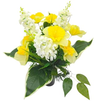 WIOSENNY BUKIET WKŁAD DO WAZONU KWIATY NA CMENTARZ GRÓB POMNIK ŻONKILE