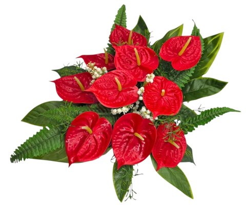 DUŻY STROIK NA CMENTARZ GRÓB XXL KWIATY NA GRÓB MISA Z OBCIĄŻENIEM ANTURIUM