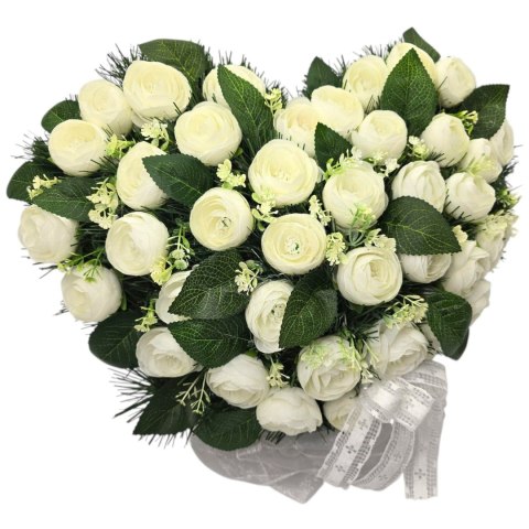 ELEGANCKI STROIK NA POMNIK SERCE XL KOMPOZYCJA KWIATOWA NA GRÓB