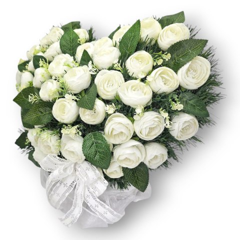 ELEGANCKI STROIK NA POMNIK SERCE XL KOMPOZYCJA KWIATOWA NA GRÓB