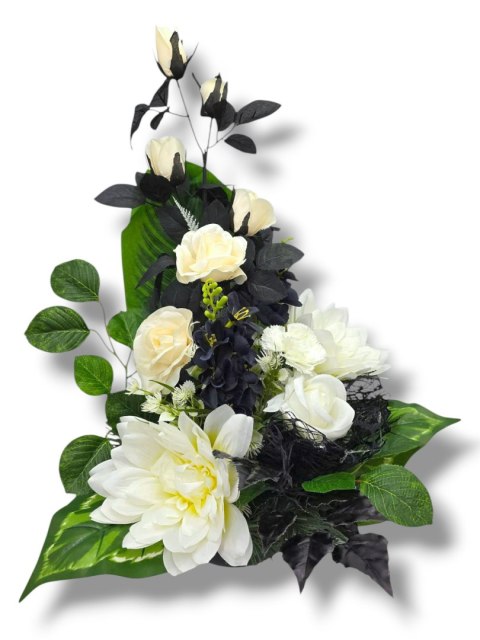 KOMPLET ZESTAW NA CMENTARZ STROIK I BUKIET KWIATY NA GRÓB POMNIK