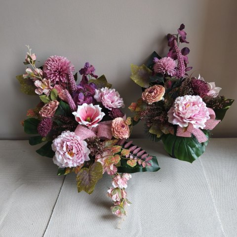 Komplet stroiki na cmentarz grób bukiet donica na wszystkich świętych