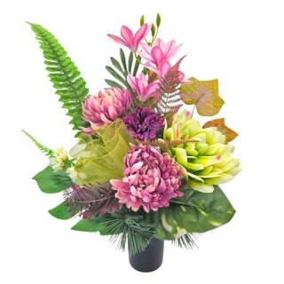 Kompozycja kwiatowa komplet zestaw stroiki na cmentarz grób