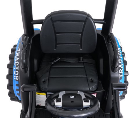 Pojazd MEGA Traktor D68 Z Przyczepką Niebieski Pojazd MEGA Traktor D68 Z Przyczepką Niebieski