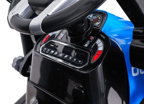 Pojazd MEGA Traktor D68 Z Przyczepką Niebieski Pojazd MEGA Traktor D68 Z Przyczepką Niebieski