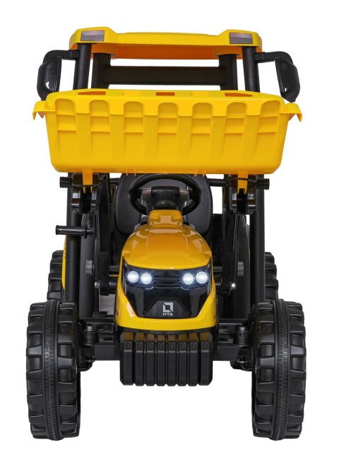 Pojazd MEGA Traktor D68 Z Przyczepką Żółty Pojazd MEGA Traktor D68 Z Przyczepką Żółty