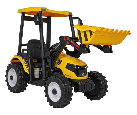 Pojazd MEGA Traktor D68 Z Przyczepką Żółty Pojazd MEGA Traktor D68 Z Przyczepką Żółty