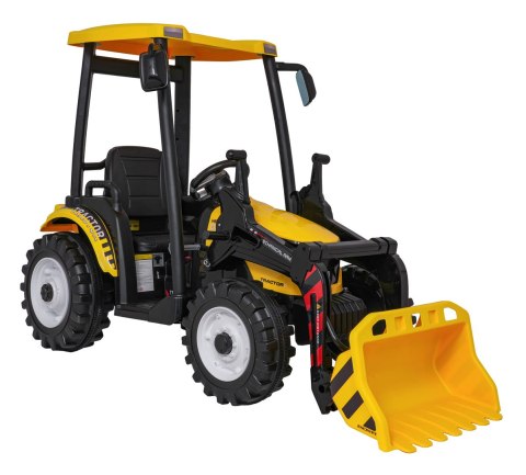 Pojazd MEGA Traktor D68 Z Przyczepką Żółty Pojazd MEGA Traktor D68 Z Przyczepką Żółty