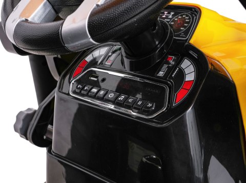 Pojazd MEGA Traktor D68 Z Przyczepką Żółty Pojazd MEGA Traktor D68 Z Przyczepką Żółty