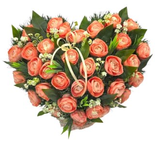 STROIK DUŻE SERCE XL NA CMENTARZ GRÓB KOMPOZYCJA KWIATOWA Z OBCIĄŻENIEM