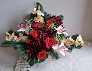 STROIK XXL NA CMENTARZ KWIATY NA GRÓB POMNIK MISA Z OBCIĄŻENIEM