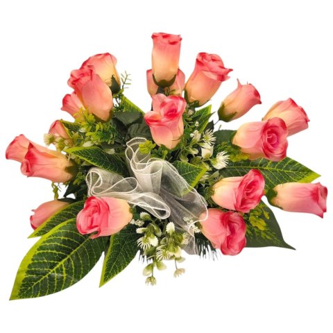 STROIK NA CMENTARZ KWIATY NA GRÓB POMNIK MISA Z OBCIĄŻENIEM RÓŻE