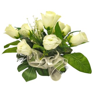 STROIK NA CMENTARZ KWIATY NA GRÓB POMNIK MISA Z OBCIĄŻENIEM RÓŻE