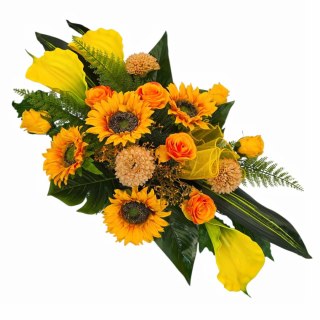 STROIK NA CMENTARZ KWIATY NA GRÓB POMNIK MISA Z OBCIĄŻENIEM SŁONECZNIKI