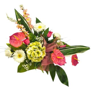 STROIK NA CMENTARZ SZTUCZNE KWIATY NA GRÓB POMNIK MISA Z OBCIĄŻENIEM