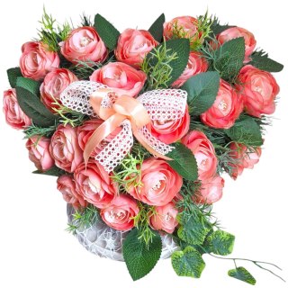 STROIK NA POMNIK KOMPOZYCJA KWIATOWA NA GRÓB SERCE NAGROBNE