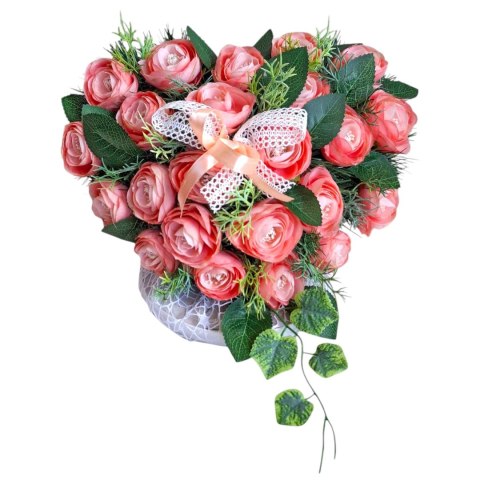 STROIK NA POMNIK KOMPOZYCJA KWIATOWA NA GRÓB SERCE NAGROBNE