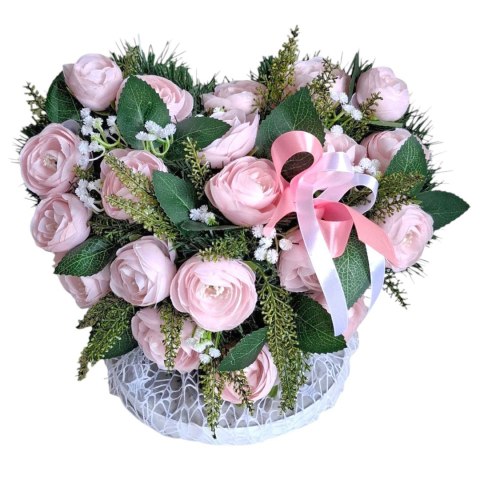 STROIK NA POMNIK KOMPOZYCJA KWIATOWA NA GRÓB SERCE NAGROBNE